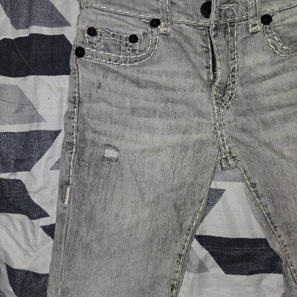 True Religion Rocco Relaxed Distressed Skinny Denim Jean Shorts - Size 31 - Picture 6 of 11